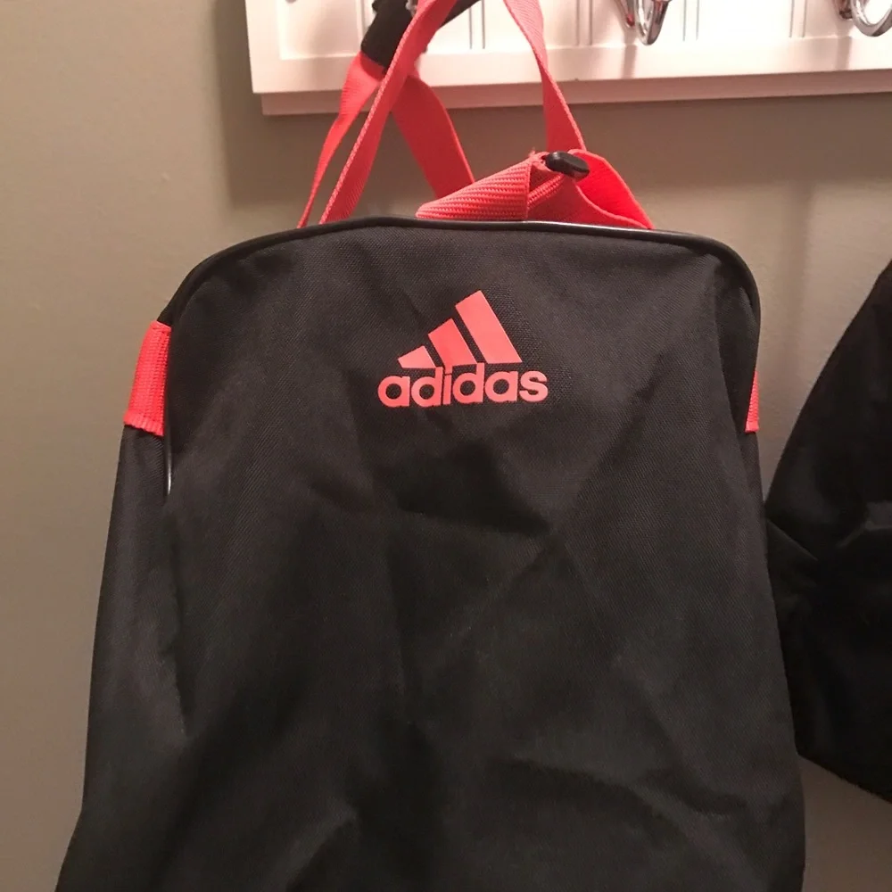 adidas Black and Coral Pink Duffel Bag